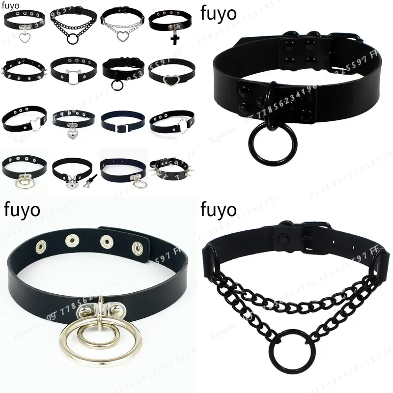 Magnetic Clasp Cosplay - Collare in pelle sexy stile punk,